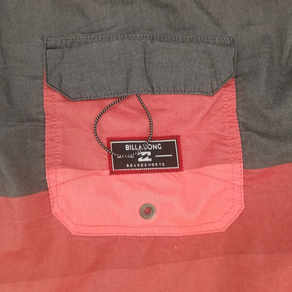 Billabong‎ Lo Tides Board Shorts Mens 36 Grey Pink Striped Recycler Series